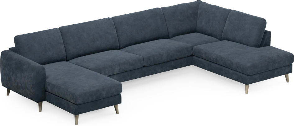 Bridge - 3-sits soffa med schäslong vänster och divan höger - Blå