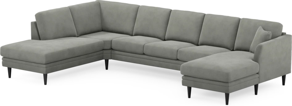 Eden - 3-sits soffa med divan vänster och schäslong höger - Grå