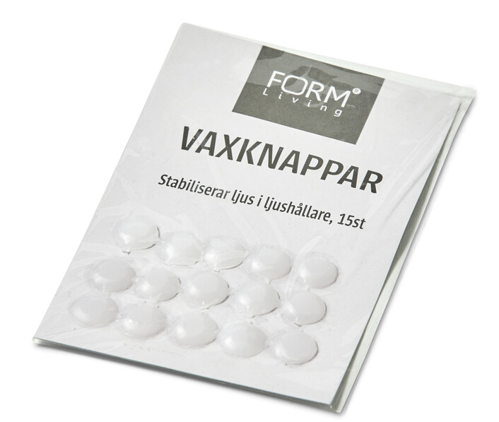 Dot - Vaxknappar, 15-pack, L 12 cm - Vit