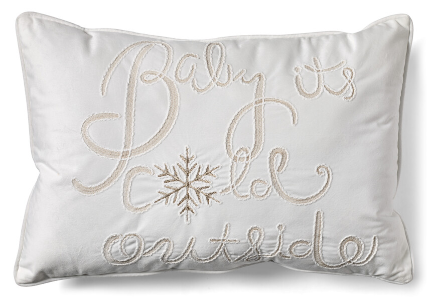 Baby it´s cold outside - Prydnadskudde, 40x60 cm - Vit
