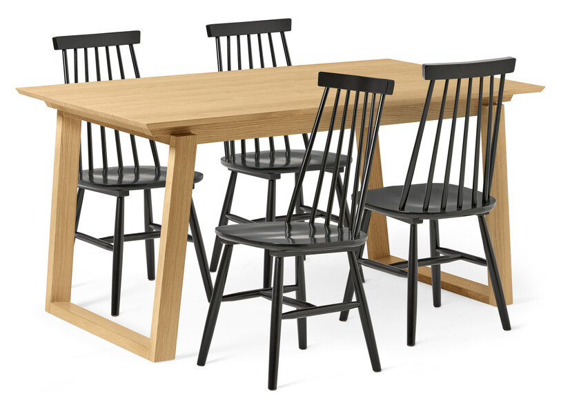 Twin - Matgrupp med 4 stolar Einar - Svart