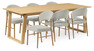 Twin - Matgrupp med 6 stolar Ebba - Beige