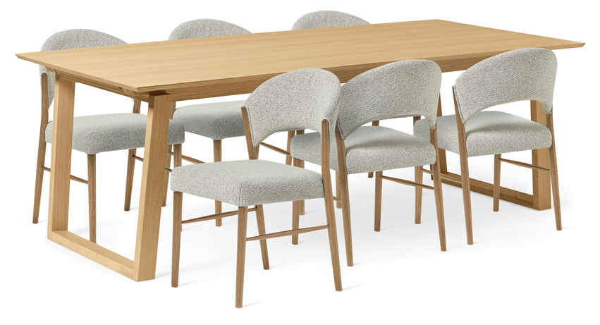 Twin - Matgrupp med 6 stolar Ebba - Beige