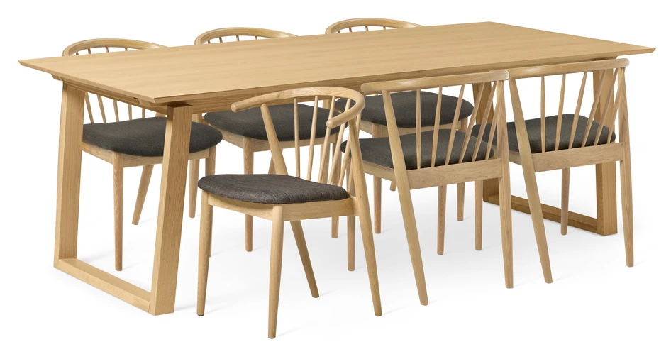 Twin - Matgrupp med 6 stolar Sixten - Beige