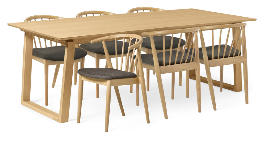 Twin - Matgrupp med 6 stolar Sixten - Beige