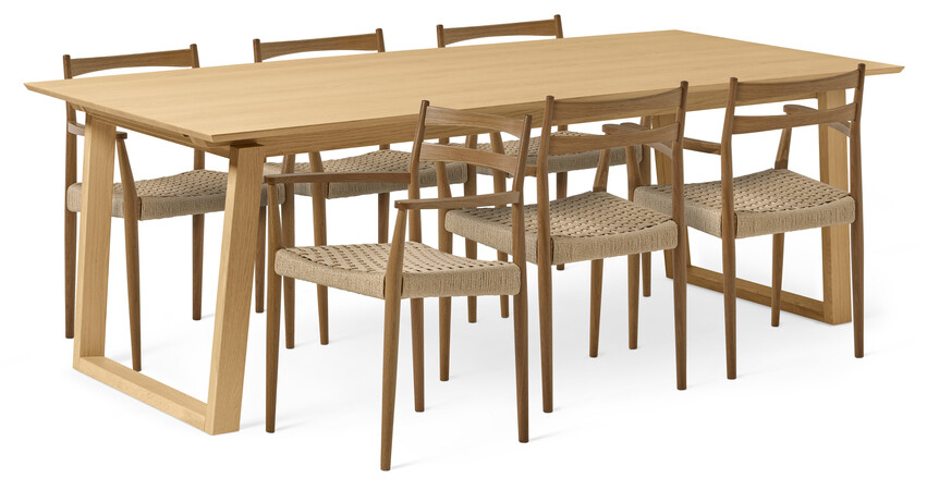 Twin - Matgrupp med 6 karmstolar Ines - Beige