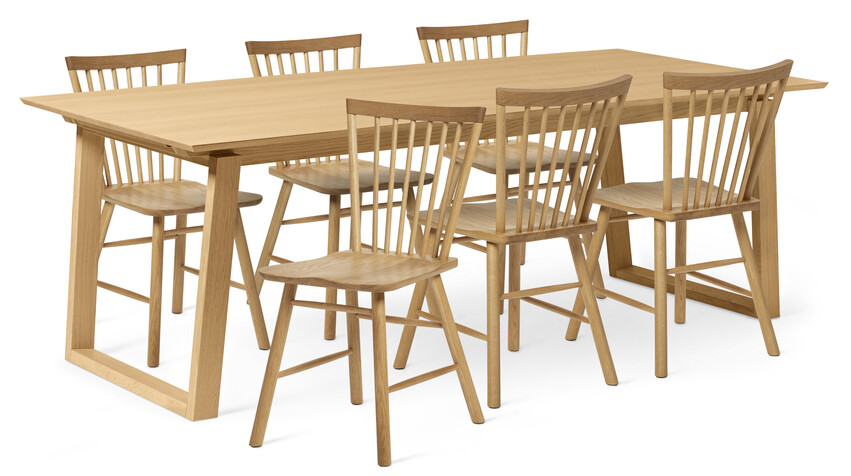 Twin - Matgrupp med 6 stolar Vista - Brun