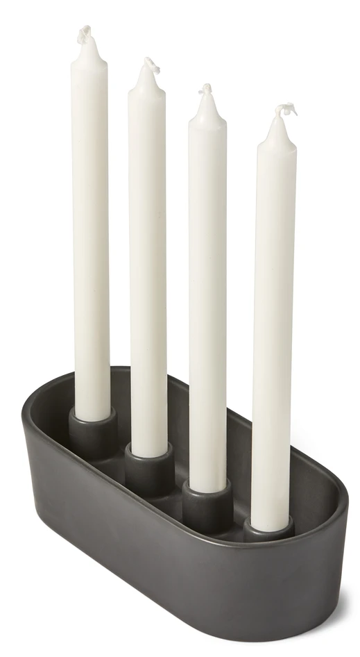 Isa - Ljusstake, 25,5x7x11 cm - Svart