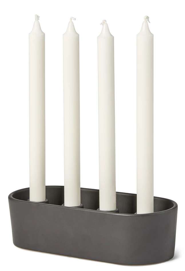 Isa - Ljusstake, 25,5x7x11 cm - Svart