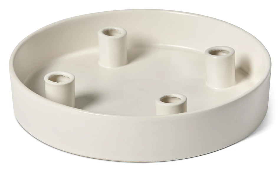 Isa - Ljusstake, Ø 25 cm - Vit