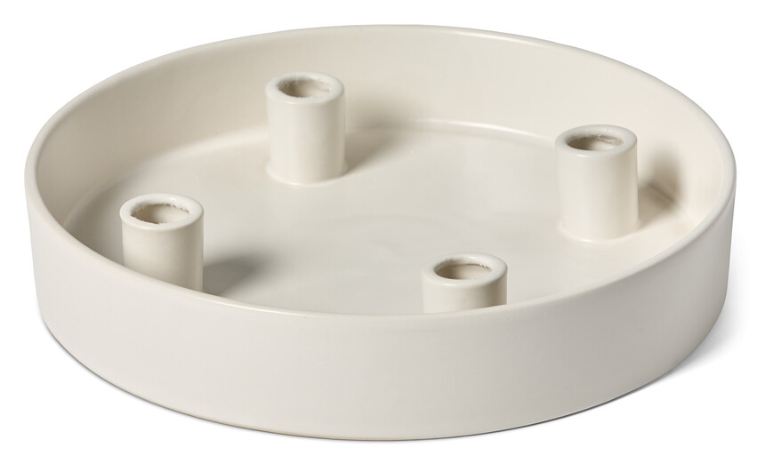 Isa - Ljusstake, Ø 25 cm - Vit