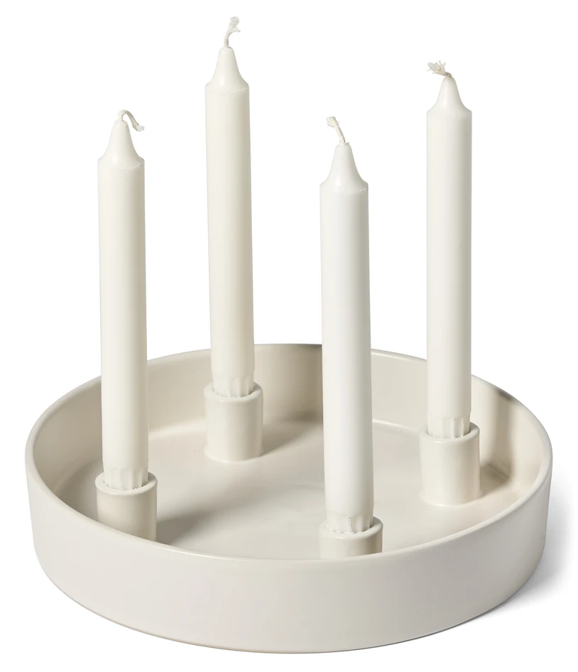 Isa - Ljusstake, Ø 25 cm - Vit