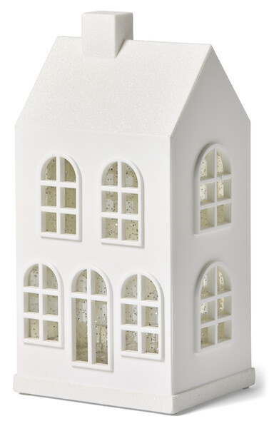 Vinter - Prydnadsföremål, H 23 cm, LED-belysning, exkl. batteri 3xAA - Vit