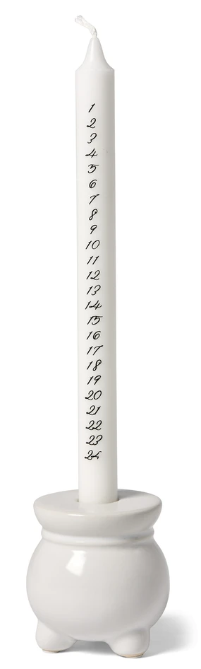 Tilda - Rustikljus, H 28 Ø 2,2 cm, brinntid 10 h - Vit