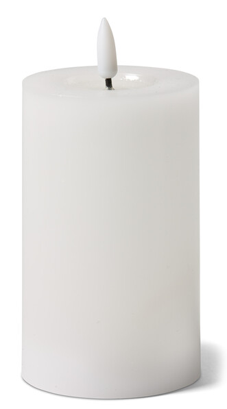 Flamme Flow - LED-ljus, H 15 Ø 7,5 cm, timer - Vit