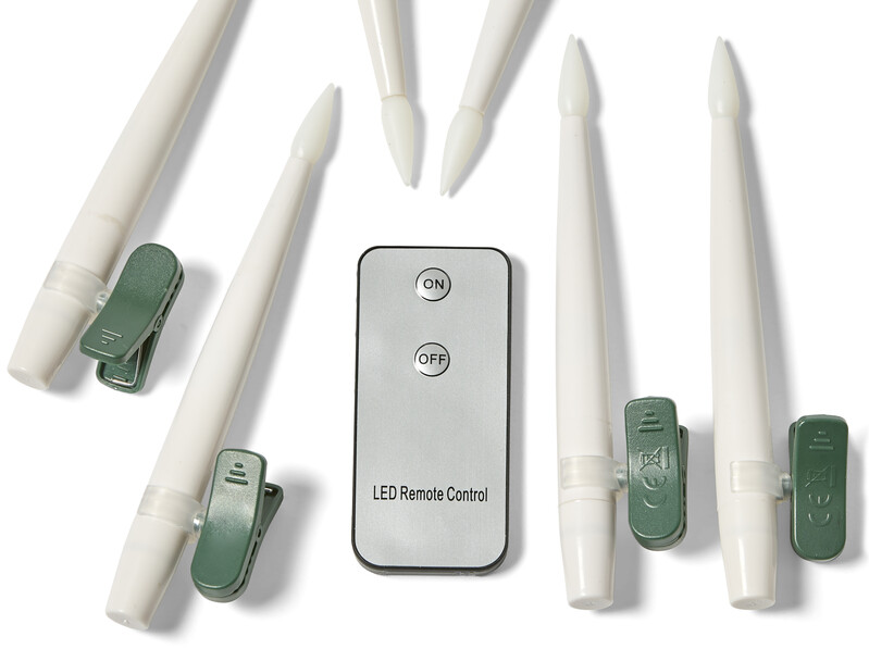 Paulina - Julgransljus, H 16 cm, LED-belysning, exkl. batteri AAA, inkl. batteri CR2032 - Vit