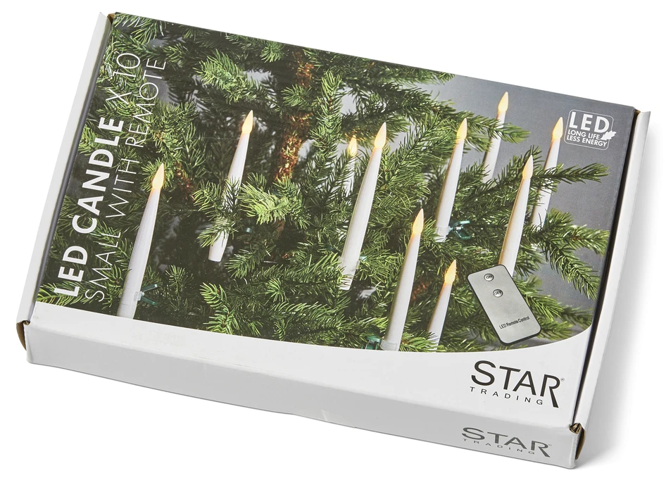 Paulina - Julgransljus, H 16 cm, LED-belysning, exkl. batteri AAA, inkl. batteri CR2032 - Vit