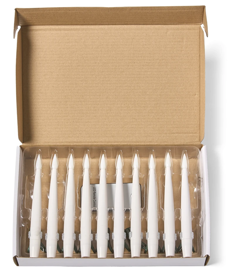 Paulina - Julgransljus, H 16 cm, LED-belysning, exkl. batteri AAA, inkl. batteri CR2032 - Vit