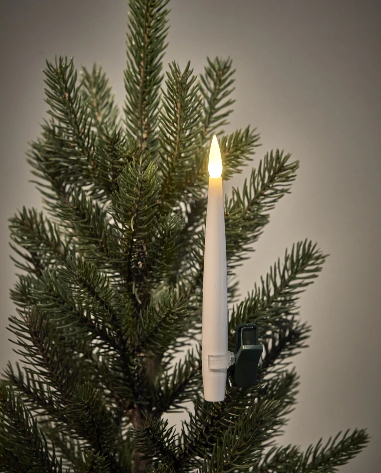 Paulina - Julgransljus, H 16 cm, LED-belysning, exkl. batteri AAA, inkl. batteri CR2032 - Vit