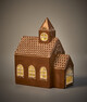 Pepparkakshus - Prydnadsföremål, H 23 cm, LED-belysning, inkl. batteri 2xLR44 - Brun