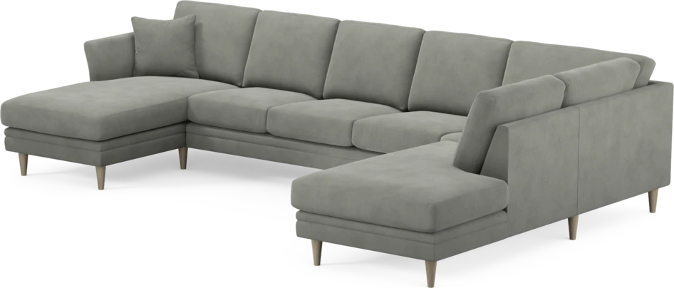Eden - 3-sits soffa med schäslong vänster och divan höger - Grå