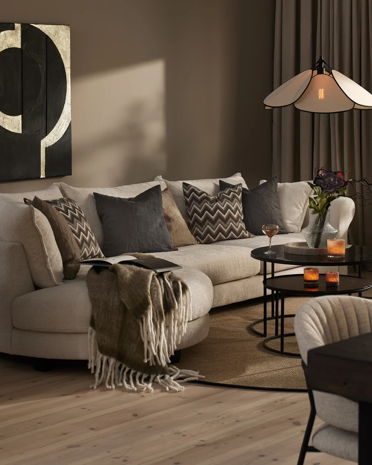 Beverly - 3-sits soffa med rund divan höger - inspiration