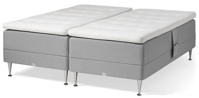 Väderö, Ställbar säng, dubbelsäng med bäddmadrass och metallben