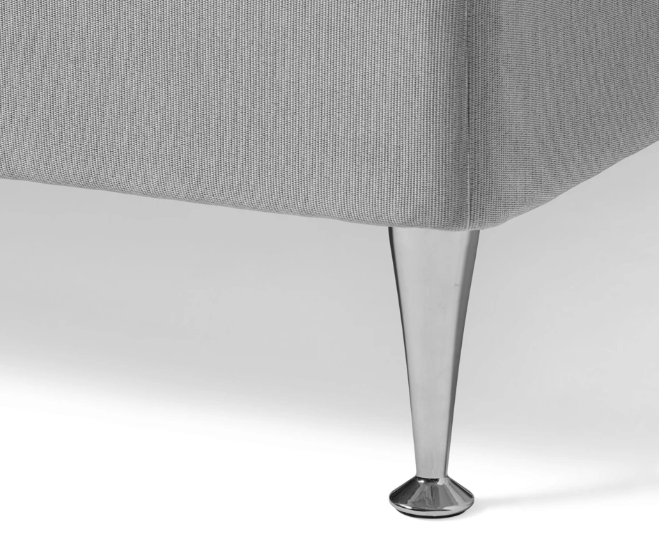 Väderö - Ställbar säng, dubbelsäng med bäddmadrass och sänggavel pikerad - Grå