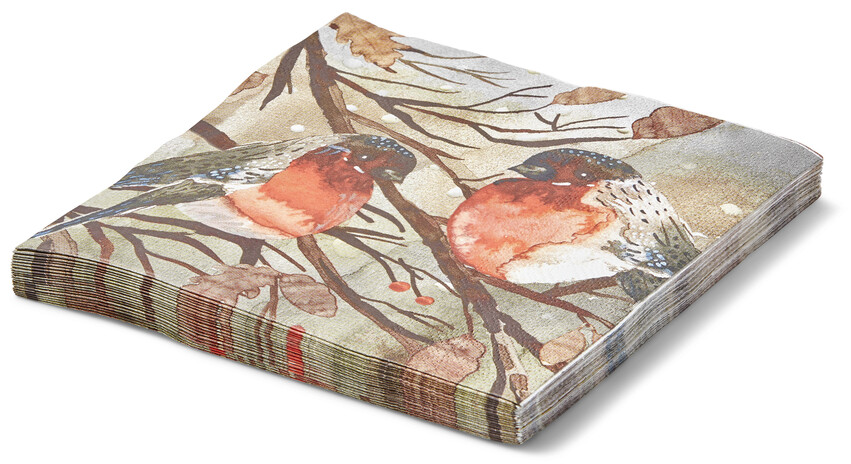 Winterbirds - Servett, 33x33 cm, 20-pack - Flerfärgad
