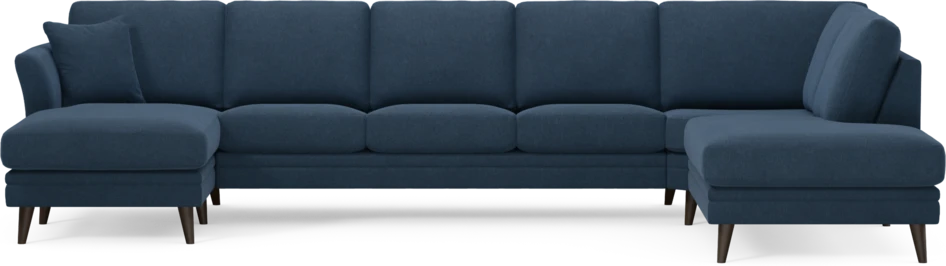 Eden - 3-sits soffa med schäslong vänster och divan höger - Blå