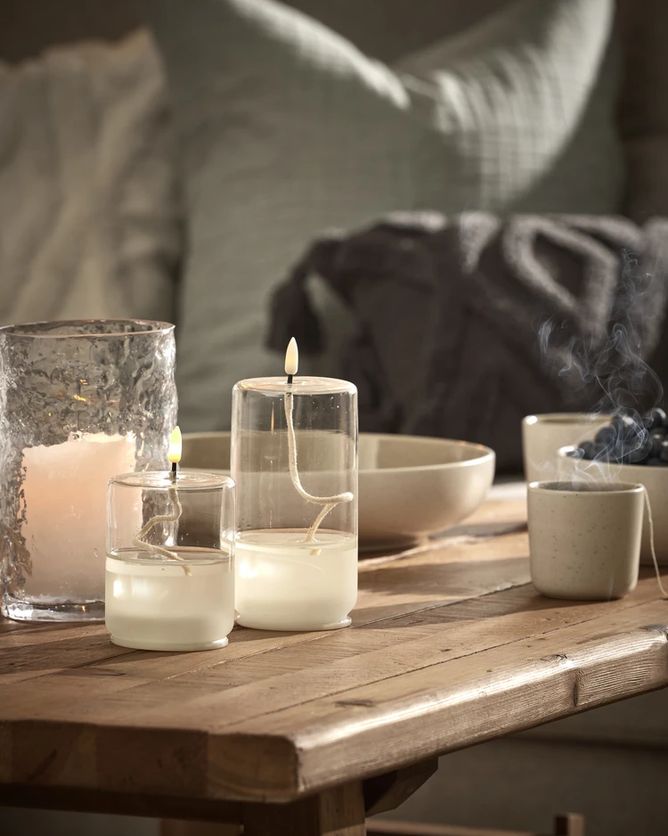 Flamme Float - LED-ljus, H 13 Ø 8 cm, timer - inspiration