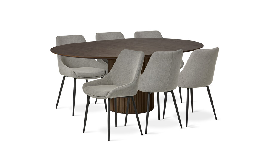 Astrid - Matgrupp med 6 stolar Leon - Beige