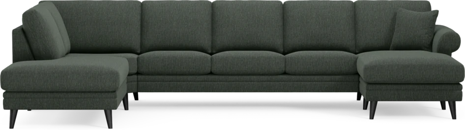 Eden - 3-sits soffa med divan vänster och schäslong höger - Grön
