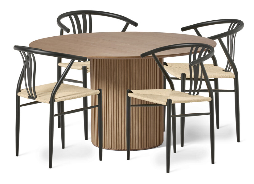 Astrid - Matgrupp med 4 stolar Yngve - Beige