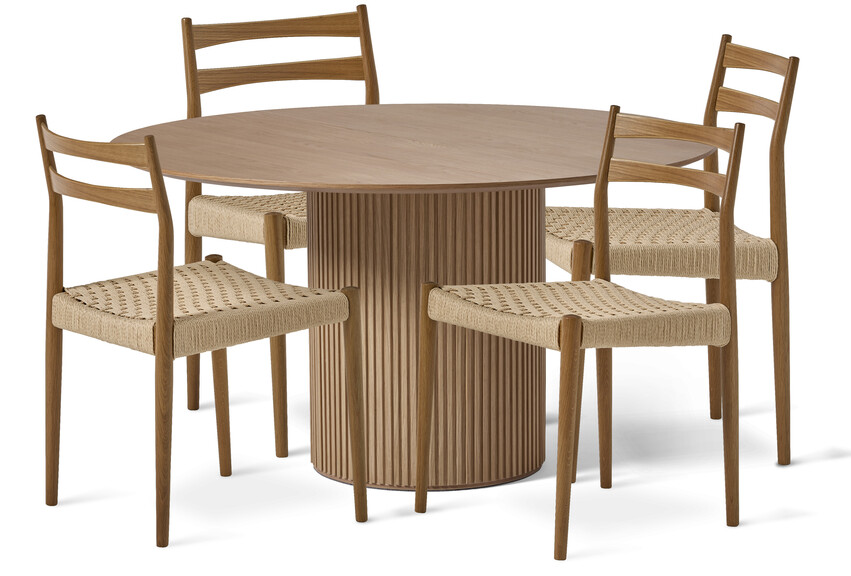 Astrid - Matgrupp med 4 stolar Ines - Beige