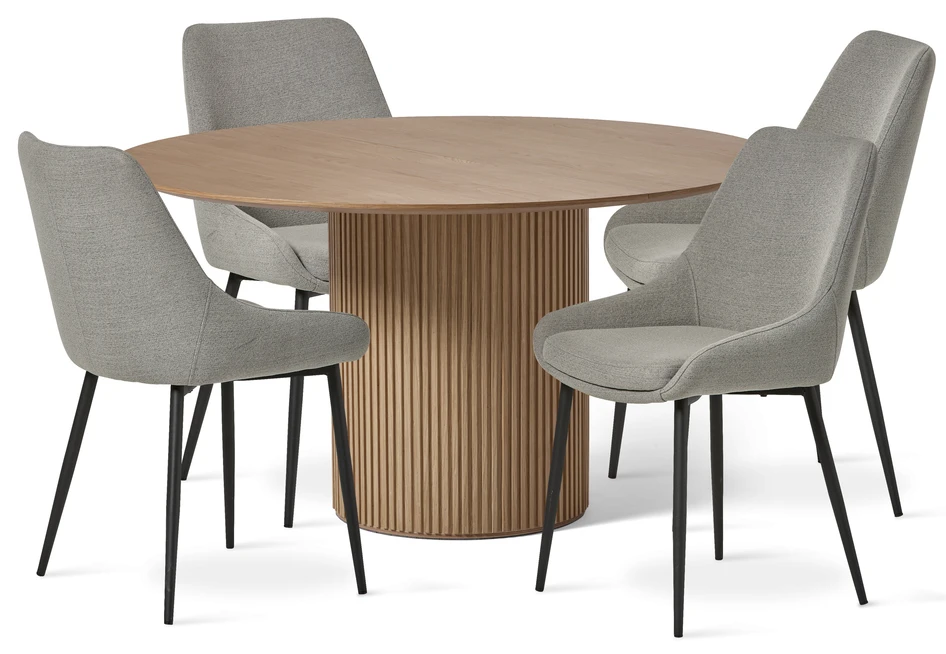 Astrid - Matgrupp med 4 stolar Leon - Beige