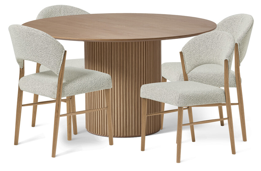 Astrid - Matgrupp med 4 stolar Ebba - Beige