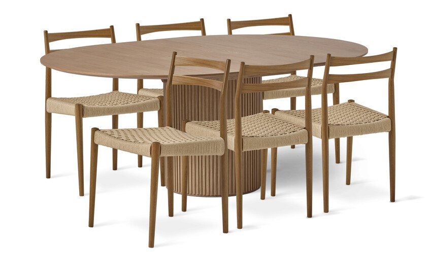 Astrid - Matgrupp med 6 stolar Ines - Beige