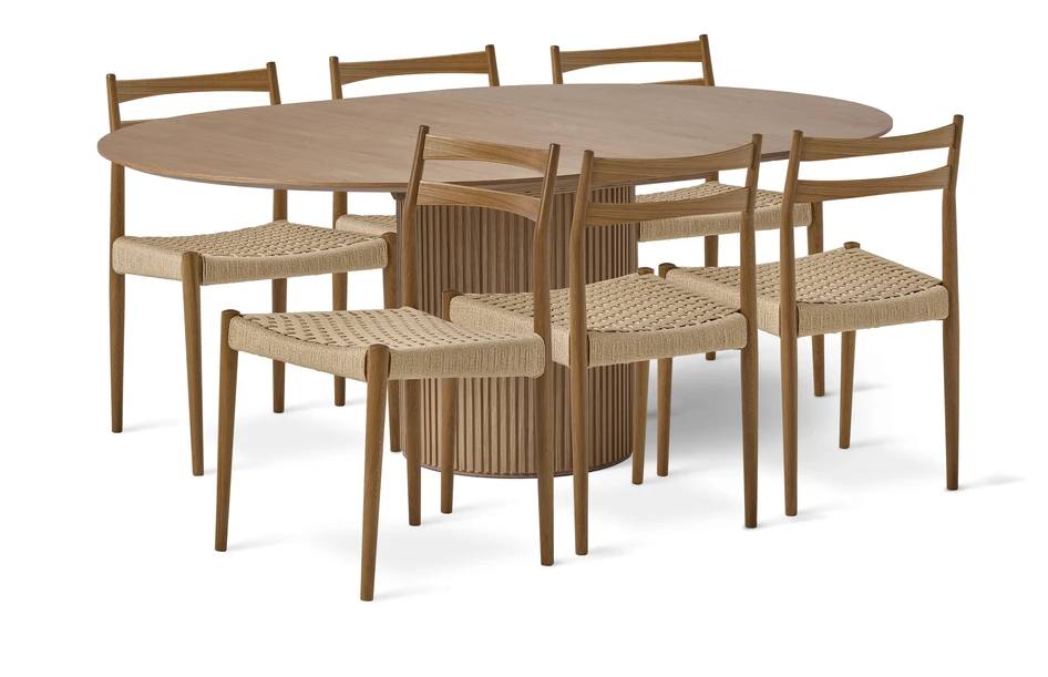 Astrid - Matgrupp med 6 stolar Ines - Beige