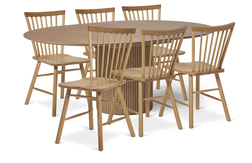 Astrid - Matgrupp med 6 stolar Vista - Beige