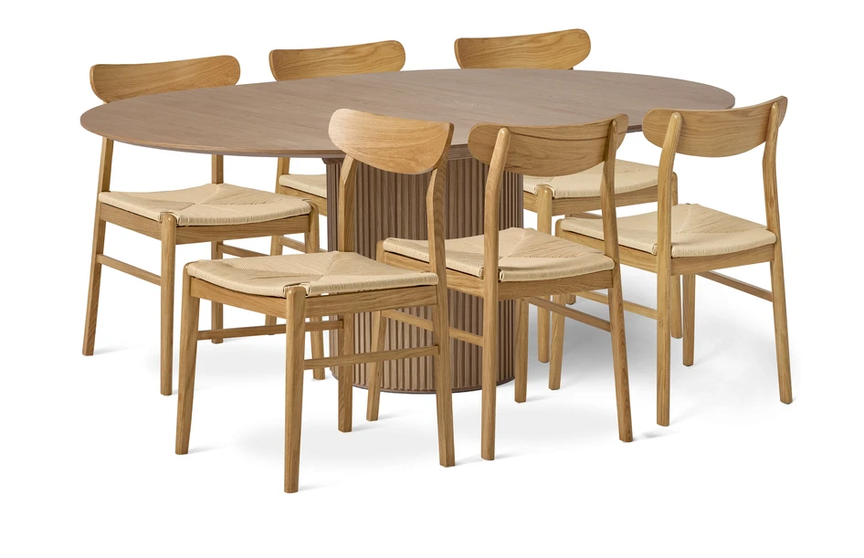 Astrid - Matgrupp med 6 stolar Ida - Beige