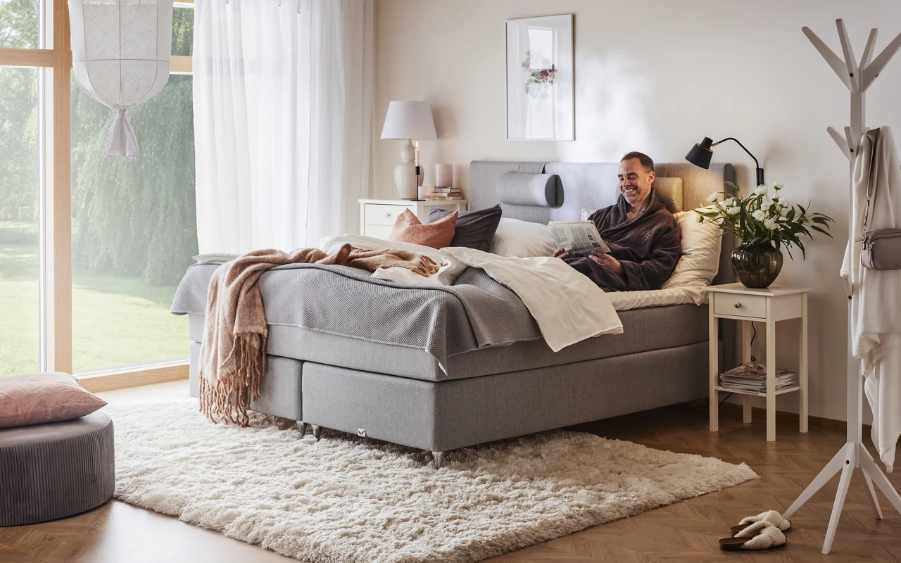 Väderö - Kontinentalsäng, dubbelsäng med bäddmadrass, sänggavel slät och nackkuddar - inspiration
