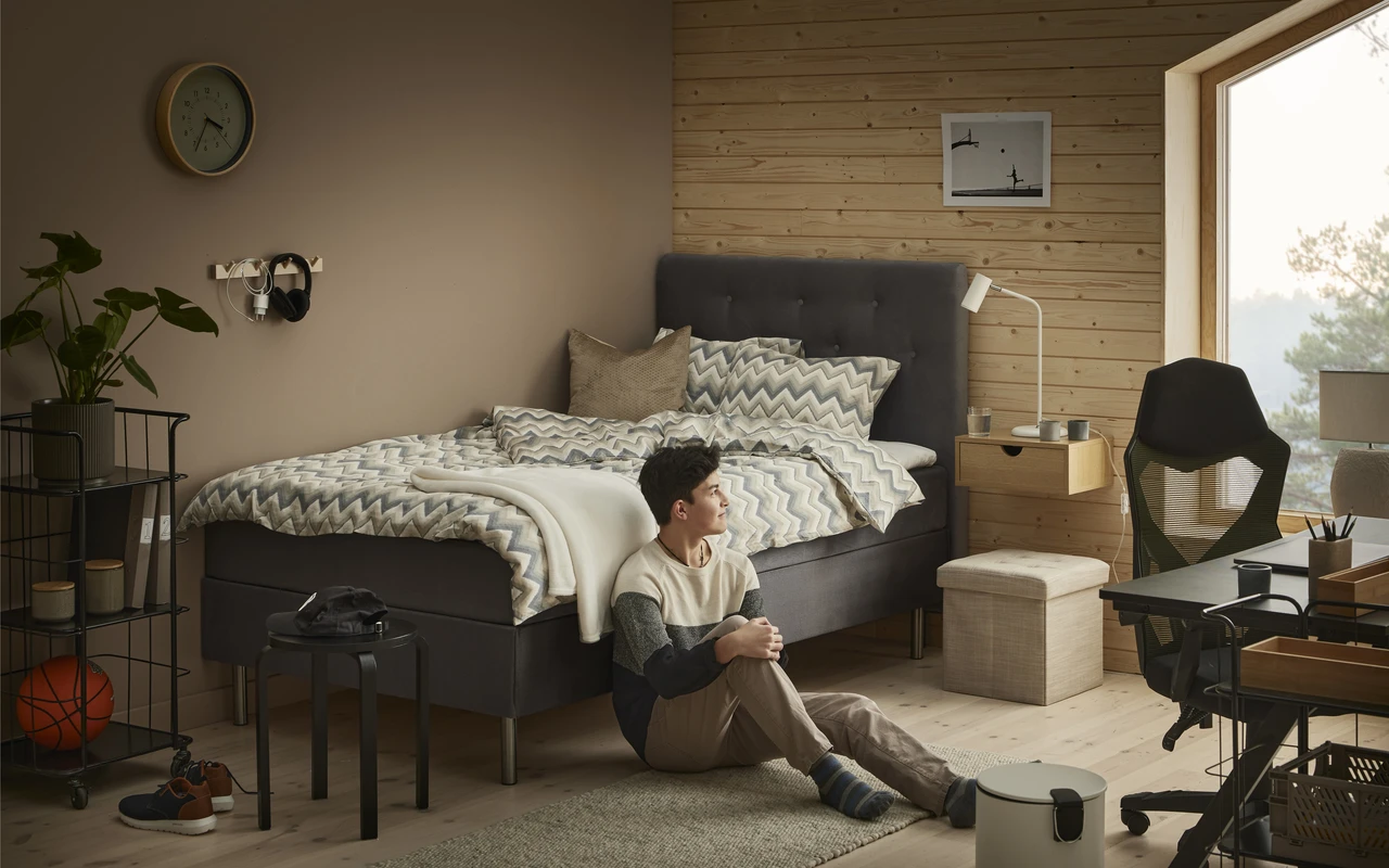 Milano - Kontinentalsäng, enkelsäng med bäddmadrass Lux och sänggavel - inspiration