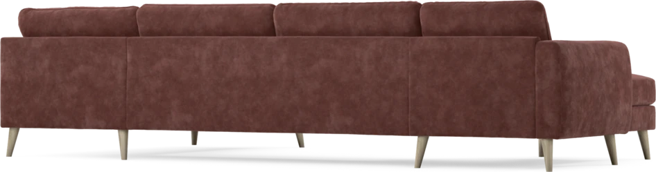 Bridge - 3-sits soffa med schäslong vänster och divan höger - Röd