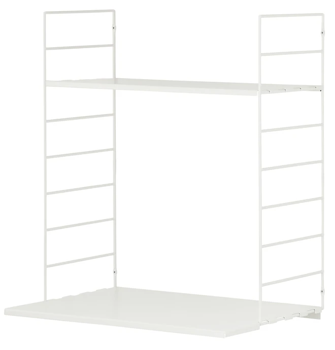 Wera, Vägghylla byggbar med skrivbordsdel, 60x30-45x69 cm