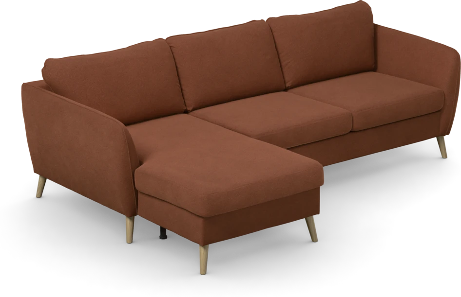 County - 3-sits soffa med flyttbar schäslong - Orange