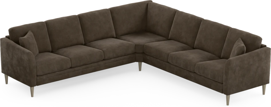 Eden - Hörnsoffa, 3+3-sits - Brun