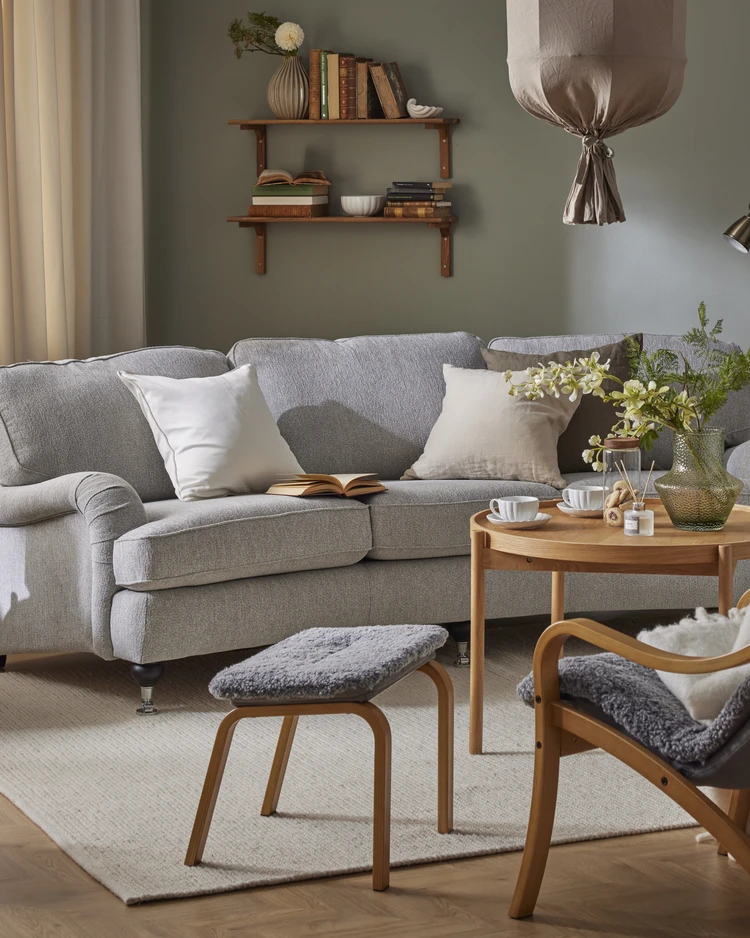 Oxford - 3-sits soffa svängd, fast klädsel - inspiration