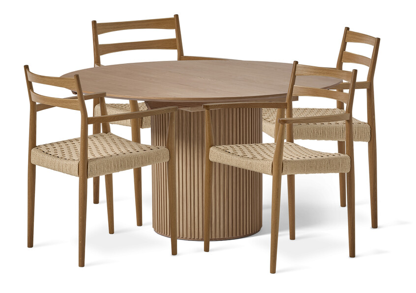 Astrid - Matgrupp med 4 karmstolar Ines - Beige