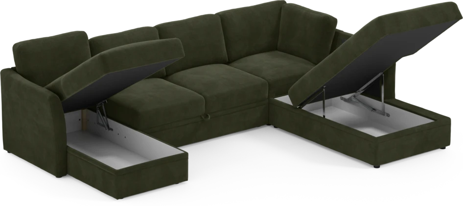 Öland - Bäddsoffa med schäslong vänster och divan höger - Beige